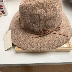 A New Day Brown Textured Hat with Bow
